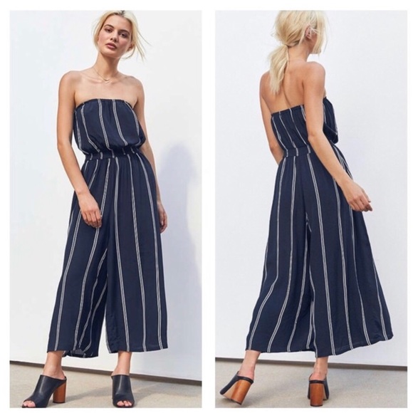 NEW URBAN OUTFITTERS Strapless striped jumpsuit. - Picture 4 of 5